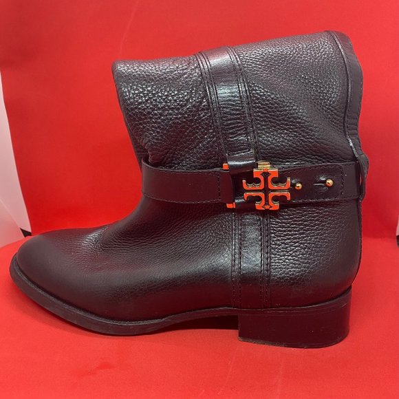 Tory Burch Black Leather Boots Size 10.5 M - Picture 1 of 5